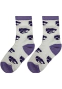 Purple K-State Wildcats Allover Youth Quarter Socks
