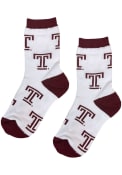 Temple Owls Youth Allover Quarter Socks - Red