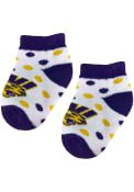 Northern Iowa Panthers Baby Polka Dot Quarter Socks - Purple