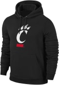 Black Mens Cincinnati Bearcats Primary Team Logo Hooded Sweatshirt