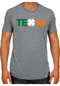 Rally Texas Grey Irish Flag Shamrock Wordmark Short Sleeve T Shirt