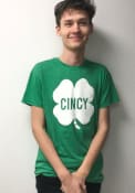 Rally Cincinnati Green Shamrock Initials Short Sleeve T Shirt
