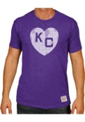 Original Retro Brand Monarchs Purple Heart of KC Short Sleeve Fashion T Shirt