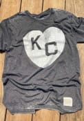 Kansas City Monarchs Original Retro Brand Heart Kansas City Fashion T Shirt - Black