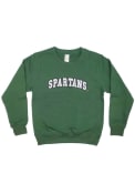 Michigan State Spartans Youth Arched Wordmark Crew Sweatshirt - Green