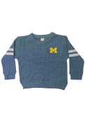 Michigan Wolverines Girls Twist Crew Sweatshirt - Navy Blue