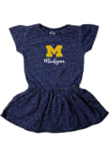 Michigan Wolverines Toddler Girls Primary Logo Dresses - Navy Blue