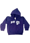 Purple Toddler K-State Wildcats Block Arch Mascot Full Zip Sweatshirt