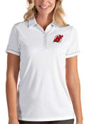 New Jersey Devils Womens Antigua Salute Polo Shirt - White