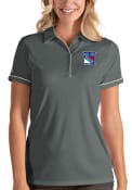 New York Rangers Womens Antigua Salute Polo Shirt - Grey