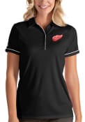 Detroit Red Wings Womens Antigua Salute Polo Shirt - Black