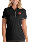 New Jersey Devils Womens Antigua Salute Polo Shirt - Black