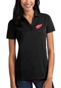 Detroit Red Wings Womens Antigua Tribute Polo Shirt - Black