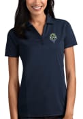 Seattle Sounders FC Womens Antigua Tribute Polo Shirt - Navy Blue