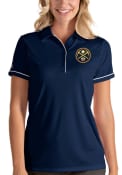 Denver Nuggets Womens Antigua Salute Polo Shirt - Navy Blue