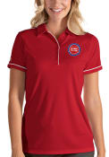 Detroit Pistons Womens Antigua Salute Polo Shirt - Red