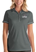 Los Angeles Clippers Womens Antigua Salute Polo Shirt - Grey