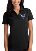 Charlotte Hornets Womens Antigua Tribute Polo Shirt - Black