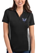 Charlotte Hornets Womens Antigua Venture Polo Shirt - Black