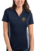 Denver Nuggets Womens Antigua Venture Polo Shirt - Navy Blue