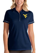 West Virginia Mountaineers Womens Antigua Salute Polo Shirt - Navy Blue
