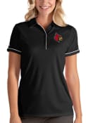 Louisville Cardinals Womens Antigua Salute Polo Shirt - Black