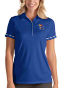 Kansas Jayhawks Womens Antigua Salute Polo Shirt - Blue