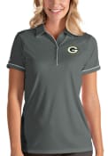Green Bay Packers Womens Antigua Salute Polo Shirt - Grey