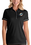 Miami Dolphins Womens Antigua Salute Polo Shirt - Black