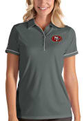 San Francisco 49ers Womens Antigua Salute Polo Shirt - Grey