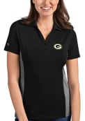 Green Bay Packers Womens Antigua Venture Polo Shirt - Black