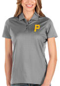 Pittsburgh Pirates Womens Antigua Balance Polo Shirt - Grey