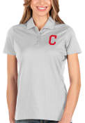Cleveland Indians Womens Antigua Balance Polo Shirt - White