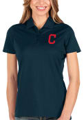 Cleveland Indians Womens Antigua Balance Polo Shirt - Navy Blue