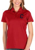 Cleveland Indians Womens Antigua Balance Polo Shirt - Red