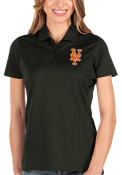 New York Mets Womens Antigua Balance Polo Shirt - Black