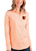 Baltimore Orioles Womens Antigua Structure Dress Shirt - Orange