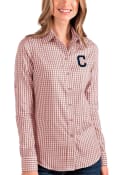 Cleveland Indians Womens Antigua Structure Dress Shirt - Red