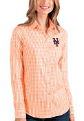 New York Mets Womens Antigua Structure Dress Shirt - Orange