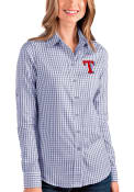 Texas Rangers Womens Antigua Structure Dress Shirt - Blue