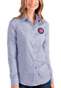 Chicago Cubs Womens Antigua Structure Dress Shirt - Blue