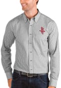Houston Rockets Antigua Structure Dress Shirt - Grey
