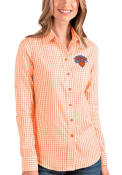 New York Knicks Womens Antigua Structure Dress Shirt - Orange