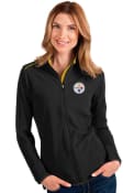 Pittsburgh Steelers Womens Antigua Glacier Light Weight Jacket - Black