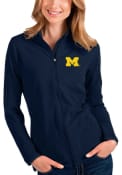Michigan Wolverines Womens Antigua Glacier Light Weight Jacket - Navy Blue