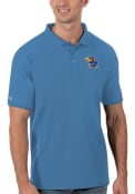 Kansas Jayhawks Antigua Legacy Pique Polo Polo Shirt - Light Blue