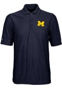 Antigua Michigan Wolverines Navy Blue Illusion Short Sleeve Polo Shirt