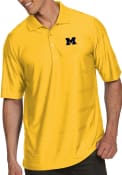 Antigua Michigan Wolverines Gold Illusion Short Sleeve Polo Shirt