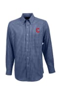 Antigua Cleveland Indians Navy Blue Associate Dress Shirt