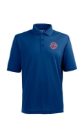 Antigua Detroit Pistons Blue Pique Short Sleeve Polo Shirt